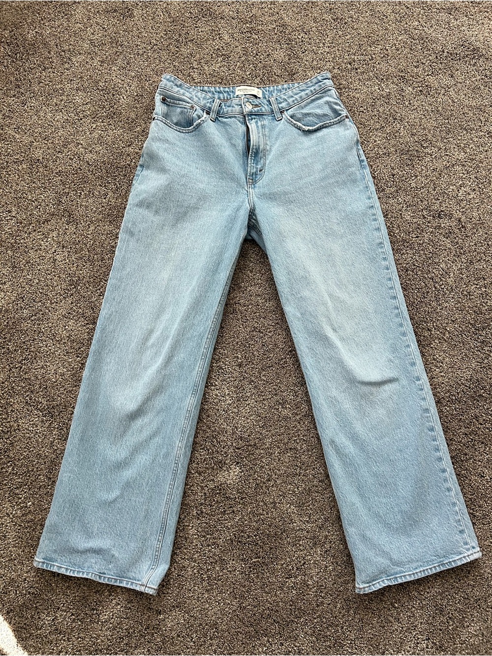 Abercrombie & Fitch Light Blue Wide-Leg Jeans Curve love